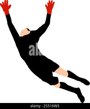 Altamente dettagliate soccer silhouette. Completamente modificabile EPS 10 illustrazione vettoriale. Illustrazione Vettoriale