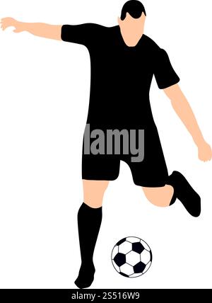 Altamente dettagliate soccer silhouette. Completamente modificabile EPS 10 illustrazione vettoriale. Illustrazione Vettoriale
