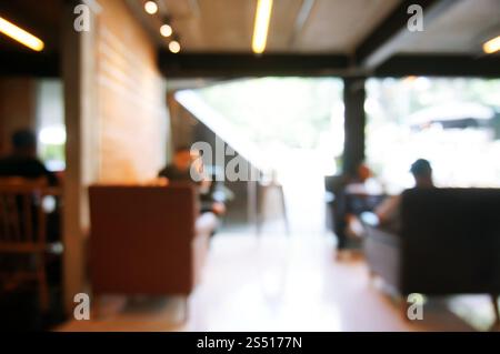 Sfondo sfocato della caffetteria. con spazio di copia Foto Stock