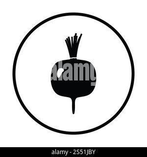 Ravanelli icona. Cerchio sottile design. Illustrazione Vettoriale. Foto Stock