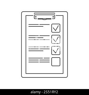 Piano di formazione sull'icona tablet. Linea sottile design. Illustrazione Vettoriale. Foto Stock