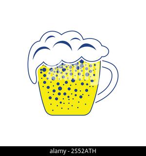 Boccale di birra icona. Linea sottile design. Illustrazione Vettoriale. Foto Stock
