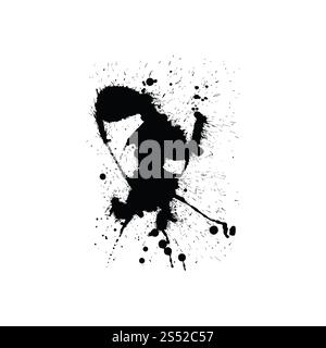 Abstract blob di grunge background. Nero su bianco. Illustrazione Vettoriale. Foto Stock