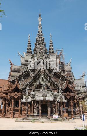 Il Santuario di legno del Tempio della verità nella città di Pattaya nel Provinz Chonburi in Thailandia. Thailand, Pattaya, novembre 2018. TAILANDIA, PATTAYA Foto Stock