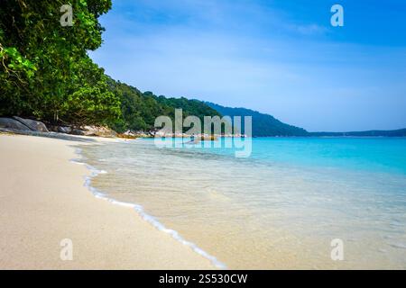 Turtle Sanctuary Beach, Perhentian Islands, Terengganu, Malesia. Turtle Beach, Isole Perhentiane, Terengganu, Malesia Foto Stock