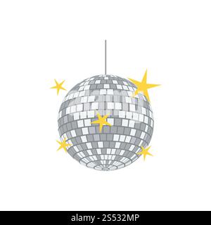 Night club discoteca campo icona. Schermo piatto a colori e design. Illustrazione Vettoriale. Foto Stock