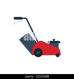 Tosaerba icona. Schermo piatto a colori e design. Illustrazione Vettoriale. Foto Stock