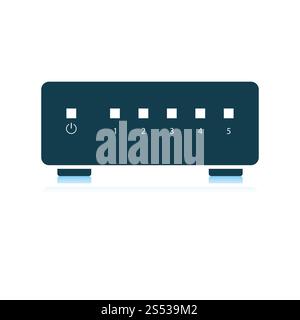 Ethernet Switch Icona. Ombra di design di riflessione. Illustrazione Vettoriale. Foto Stock