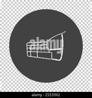 Muso di cane e la relativa icona. Sottrarre il design stencil sulla griglia tranparency. Illustrazione Vettoriale. Foto Stock