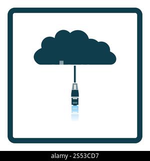 Rete Icona Cloud. Piazza riflessione Shadow Design. Illustrazione Vettoriale. Foto Stock