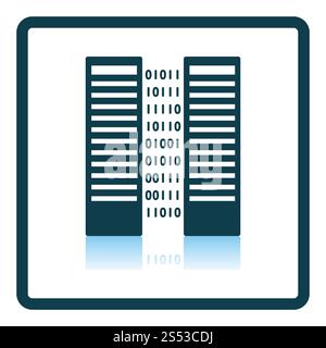 Icona del Server. Piazza riflessione Shadow Design. Illustrazione Vettoriale. Foto Stock