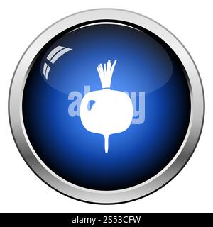 Ravanelli Icona. Pulsante lucido Design. Illustrazione Vettoriale. Foto Stock