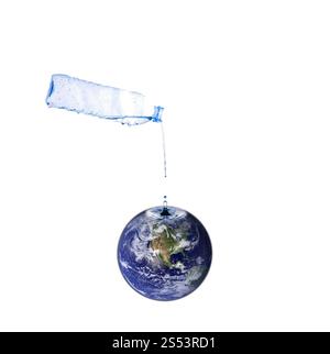 riempi l'acqua al mondo, concetto di terra Foto Stock