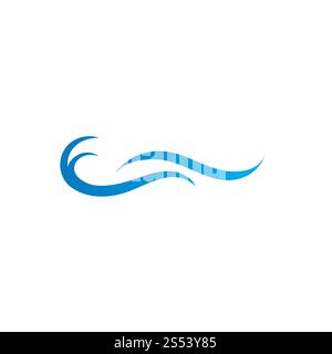 Modello vettoriale per il disegno del logo delle onde acquatiche Foto Stock