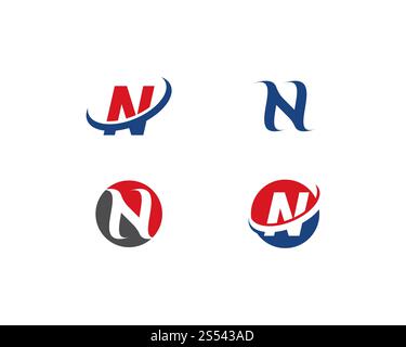 Lettera n Logo vettore modello Foto Stock