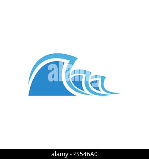 Modello vettoriale per il disegno del logo delle onde acquatiche Foto Stock