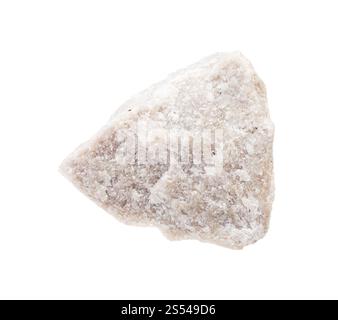 primo piano di un campione di minerale naturale proveniente dalla collezione geologica - roccia di dolomite non lucidata isolata su sfondo bianco. roccia dolomitica non lucida Foto Stock