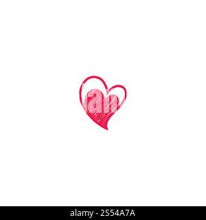 Modello di disegno di illustrazione di icona di vettore di amore di Logo Foto Stock