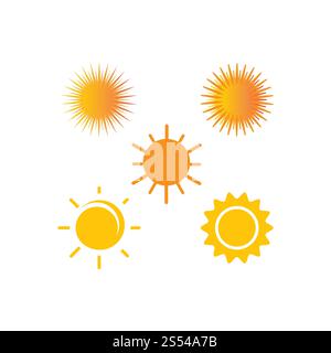 modello di icona vettoriale del logo dell'immagine del sole Foto Stock