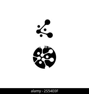 Simbolo di molecola modello logo illustrazione vettoriale design Foto Stock