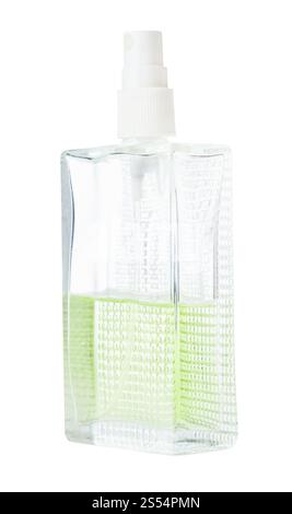 spruzzare il flacon con profumo isolato su sfondo bianco. spruzzare il flacon con il profumo isolato su bianco Foto Stock