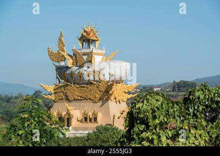 Il Tempio del pesce gatto di Mekong o Wat Pla Buek Chiang Khong nella città di Chiang Khong nella provincia di Chiang Raii in Thailandia. Thailandia, Chiang Foto Stock