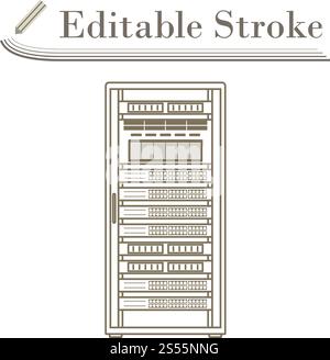 Rack di server e la relativa icona. Corsa modificabile Design semplice. Illustrazione Vettoriale. Illustrazione Vettoriale