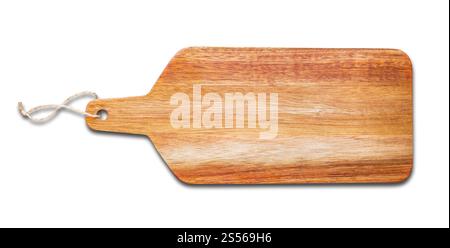 Tagliere in legno isolato su sfondo bianco. Tagliere in legno isolato su bianco Foto Stock