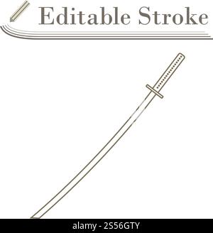 Spada giapponese icona. Corsa modificabile Design semplice. Illustrazione Vettoriale. Illustrazione Vettoriale