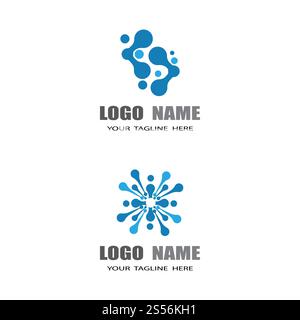 Simbolo di molecola modello logo illustrazione vettoriale design Foto Stock