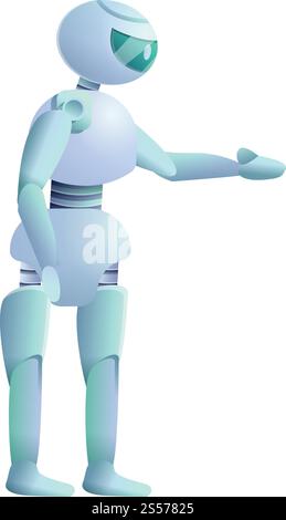 Icona robot. Cartoni animati dell'icona del vettore del robot per il web design isolati su sfondo bianco. Icona robot, stile cartone animato Illustrazione Vettoriale