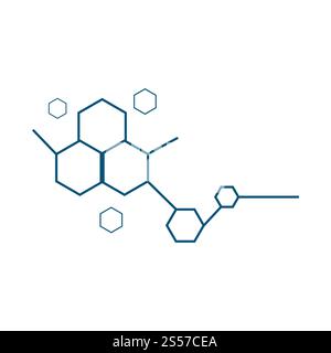 Simbolo di molecola modello logo illustrazione vettoriale design Foto Stock