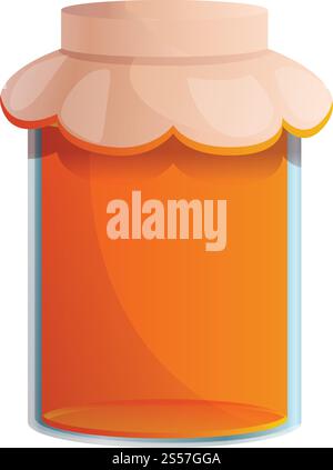 Icona del vaso di miele. Cartoni animati con icona vettoriale del vaso di miele per la progettazione del Web isolati su sfondo bianco. Icona del vaso di miele, stile cartoni animati Illustrazione Vettoriale