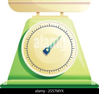 Icona scale verdi. Cartoni animati di icone vettoriali con scala verde per la progettazione Web isolate su sfondo bianco. Icona scale verdi, stile cartone animato Illustrazione Vettoriale