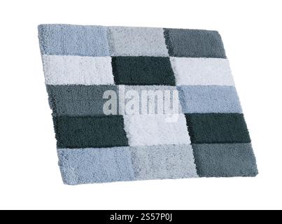 Tappeto blu isolato su sfondo bianco. Tappeto blu isolato Foto Stock