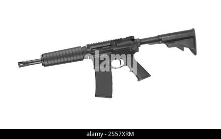 Le forze speciali fucile M4 isolato su uno sfondo bianco Foto Stock