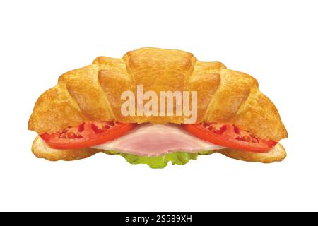 Sub-sandwich isolato su bianco Foto Stock