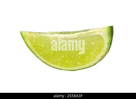Fetta di lime isolato su bianco Foto Stock