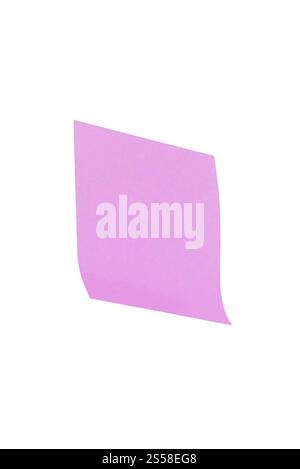 nota adesiva vuota isolata su bianco Foto Stock