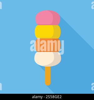 Icona a forma di pistoncino freddo fruttato. Illustrazione piatta dell'icona vettoriale a forma di pistoncino freddo fruttato per la progettazione di Web. Icona a forma di pistoncino freddo e fruttato, stile piatto Illustrazione Vettoriale