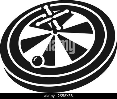 Icona della fortunata roulette del casinò. Semplice illustrazione della fortunata icona vettoriale della roulette del casinò per il web design isolata su sfondo bianco. Icona della fortunata roulette del casinò, stile semplice Illustrazione Vettoriale