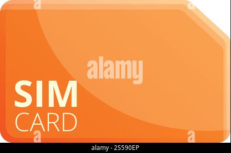 Icona della scheda sim GSM. Cartoni animati dell'icona vettoriale della scheda sim GSM per il web design isolato su sfondo bianco. Icona della scheda sim GSM, stile cartoni animati Illustrazione Vettoriale