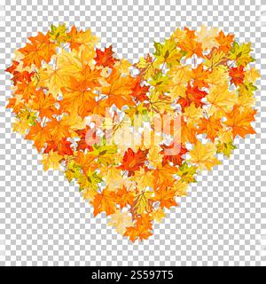 Caduta (Autunno) sfondo di acero. Trasparenza Il design della griglia. Illustrazione Vettoriale. Illustrazione Vettoriale