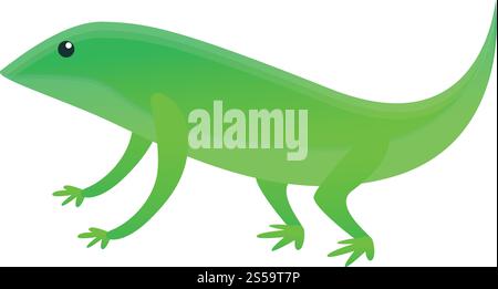 Icona della lucertola. Cartone animato dell'icona vettoriale della lucertola domestica per il web design isolato su sfondo bianco. Icona della lucertola domestica, stile cartoni animati Illustrazione Vettoriale