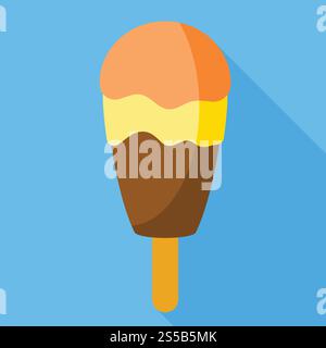 Icona a forma di cioccolato arancione. Immagine piatta dell'icona vettoriale arancione del cioccolato per il disegno del Web. Icona di cioccolato arancione, stile piatto Illustrazione Vettoriale