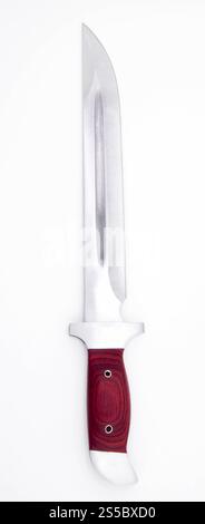 hunter combat coltello fatto a mano isolato su sfondo bianco. hunter combat coltello fatto a mano isolato Foto Stock