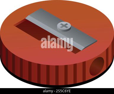 Icona di affilatura rotonda. Isometrica dell'icona vettoriale di nitidezza rotonda per la progettazione Web isolata su sfondo bianco. Icona di nitidezza rotonda, stile isometrico Illustrazione Vettoriale