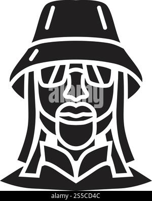 Icona avatar DJ. Semplice illustrazione dell'icona vettoriale avatar dj per il web design isolata su sfondo bianco. Icona avatar DJ, stile semplice Illustrazione Vettoriale