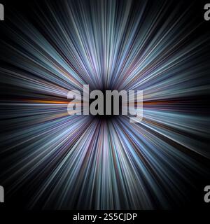 Sfocatura della luce che crea un effetto di velocità. Illustrazione grafica del computer. Sfocatura della luce che crea un effetto di velocità Foto Stock