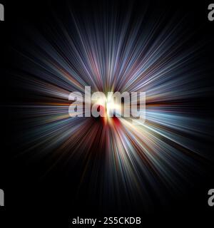 Sfocatura della luce che crea un effetto di velocità. Illustrazione grafica del computer. Sfocatura della luce che crea un effetto di velocità Foto Stock